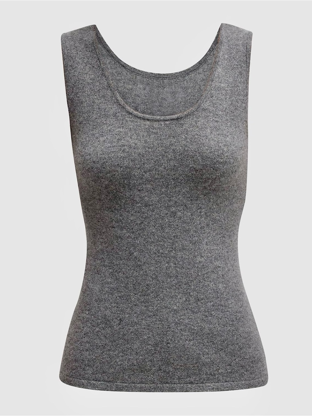 NEIMAN MARCUS 100% Cashmere Grey Sleeveless Tank Top